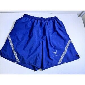 US Air Force PT Mens Shorts Trunks Size Medium Physical Training IPTU Blue Lined